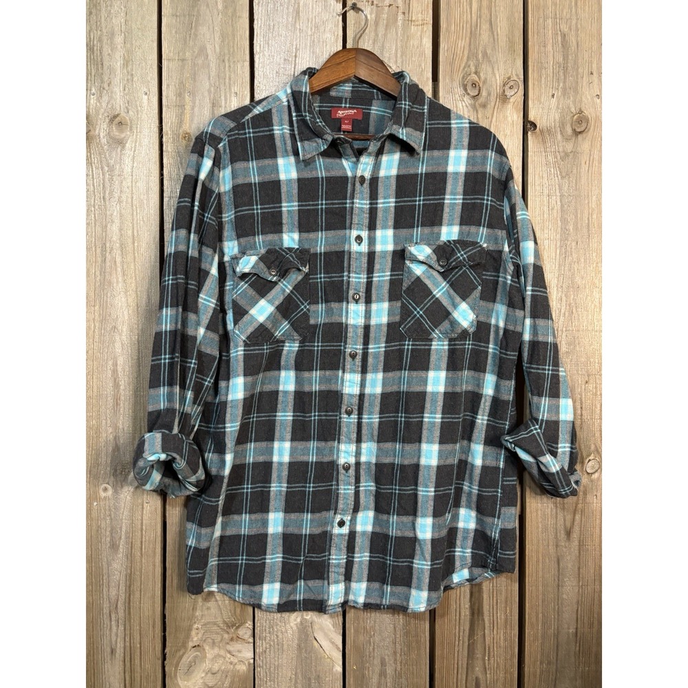 Arizona Jeans Buffalo Plaid Flannel 🖤 Teal XLT Oversized